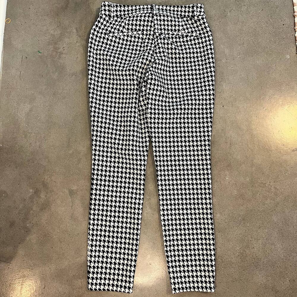 Express Black White Houndstooth Plaid Trouser Wom… - image 6